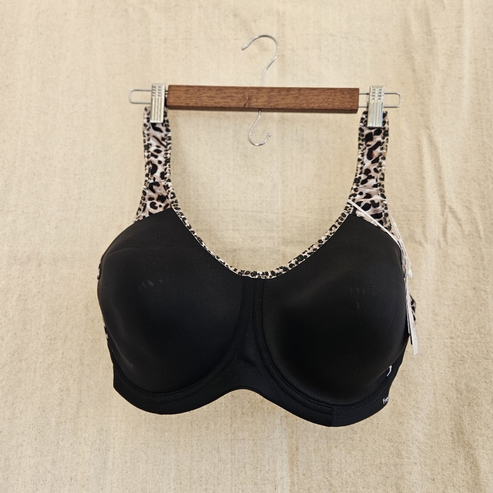 Leopard Print and Black Women's Bra